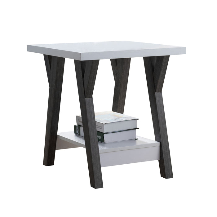 Modern End Table, Chair Side End Table For Living Room With Shelf Display