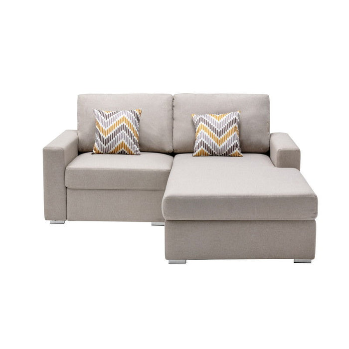 Nolan - Fabric 2-Seater Reversible Sofa With Pillows And Interchangeable Legs