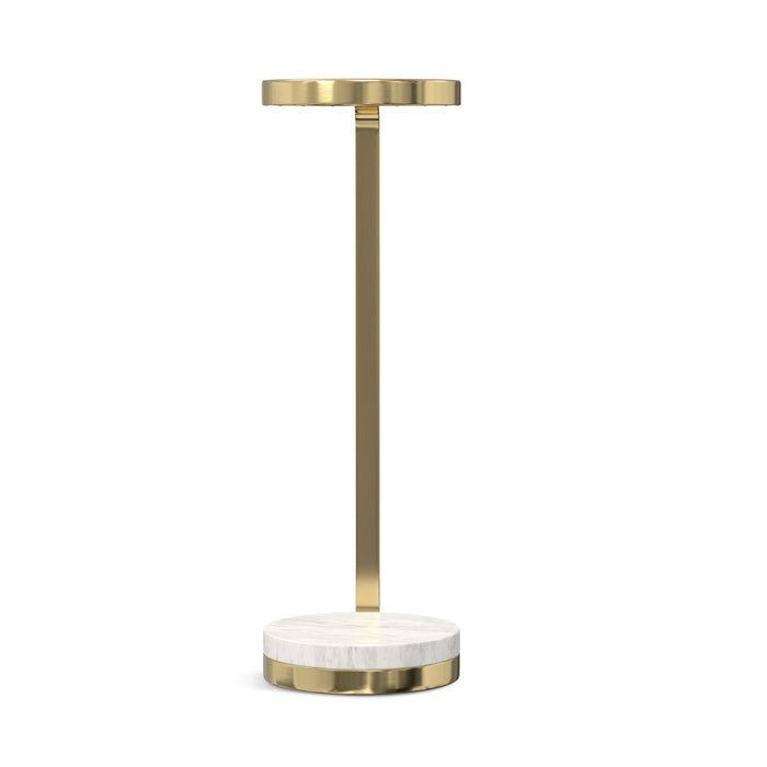 Sylvie - Side Table - White / Gold