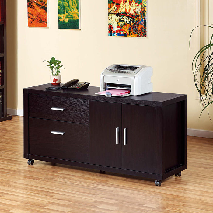 Office File Credenza, Work Office Printer Cabinet With Storage Drawers And File Cabinet