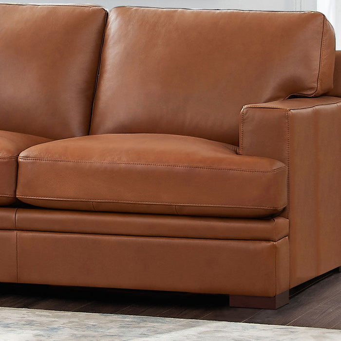 Georgia - Leather Loveseat - Chestnut