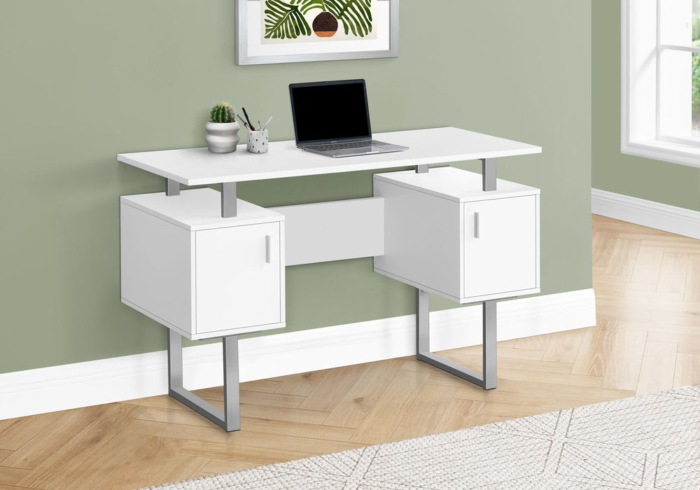 Computer Desk, Home Office, Laptop, Storage, Work, Contemporary, Modern - White