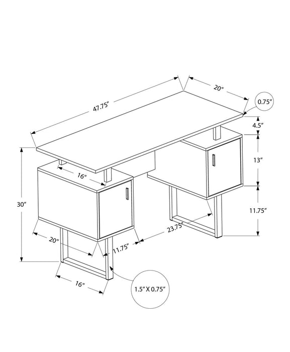 Computer Desk, Home Office, Laptop, Storage, Work, Contemporary, Modern - White