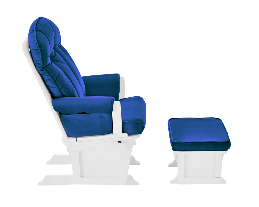 Victoria - Glider And Ottoman White Wood