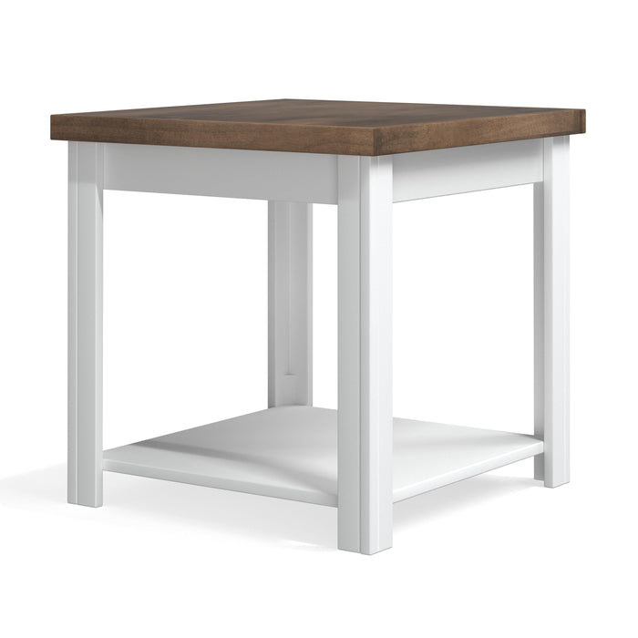 Bridgevine Home - Hampton 24" Side Table - Jasmine Whitewash and Barnwood Finish