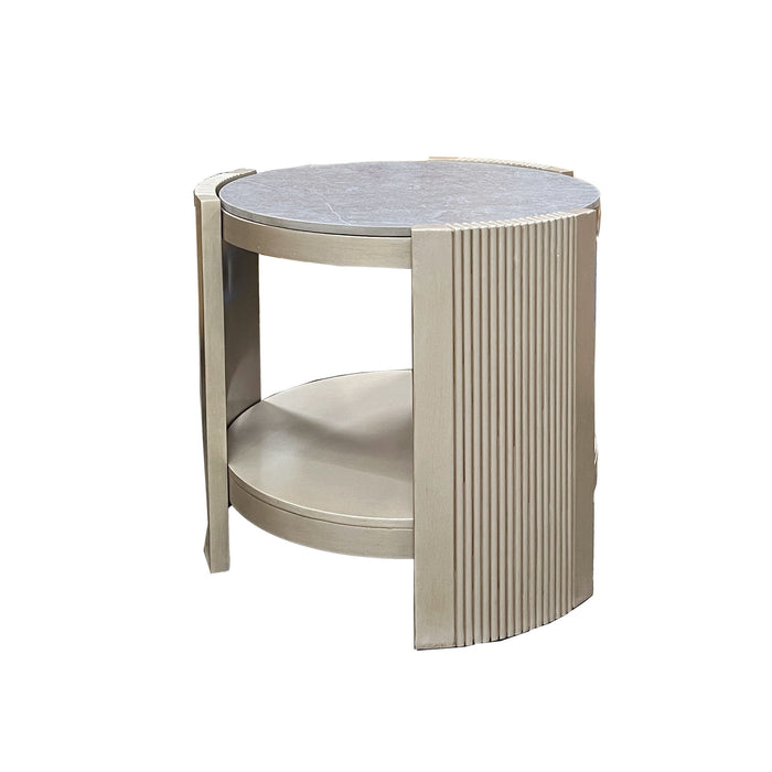 Kasa - Sintered Stone End Table - Champagne