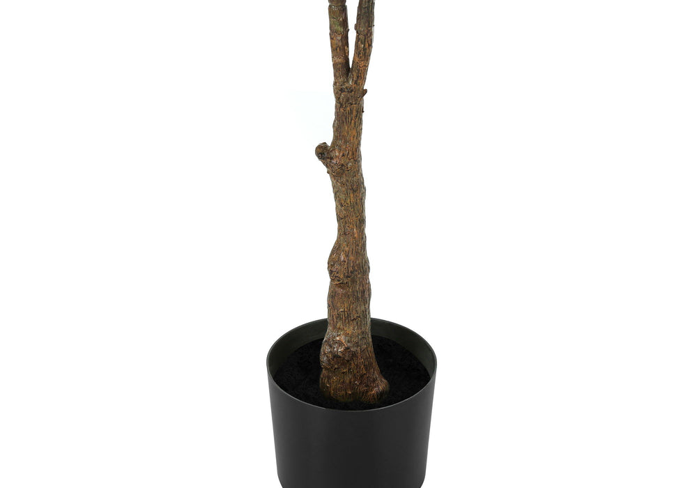 Artificial Plant, 52" Tall, Rubber Tree, Indoor, Faux, Fake, Floor, Greenery, Potted, Real Touch, Decorative - Green / Black