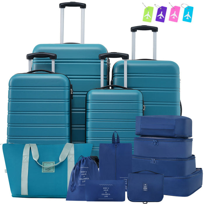 Hardshell Luggage Sets 4 Pieces + Bag Spinner Suitcase With Tsa Lock Lightweight - 16" / 20" / 24" / 28" Luggages