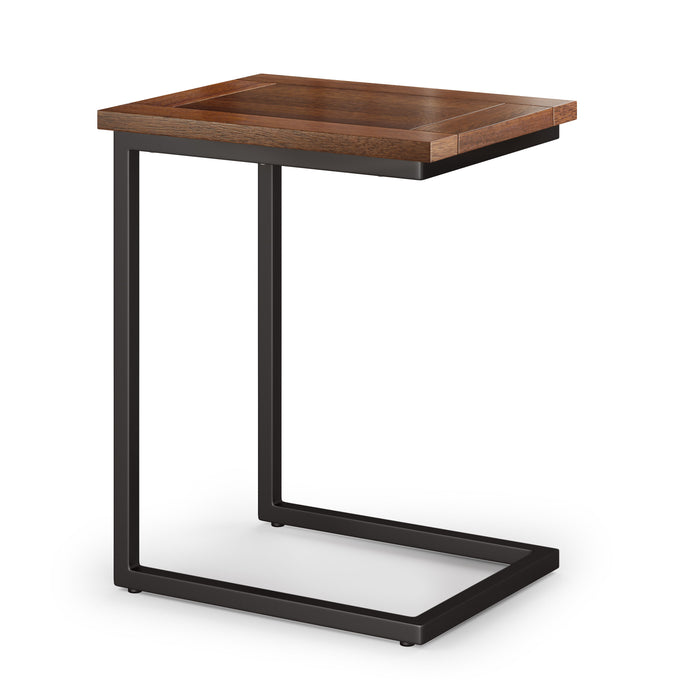 Skyler - Wide C Side Table - Dark Cognac Brown