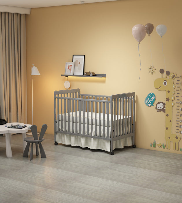 Crib 3 In 1 Convertible, Made Of Sustainable Pinewood, Non Toxic Finish, Comes With Locking Wheels, Wooden Nursery Furniture