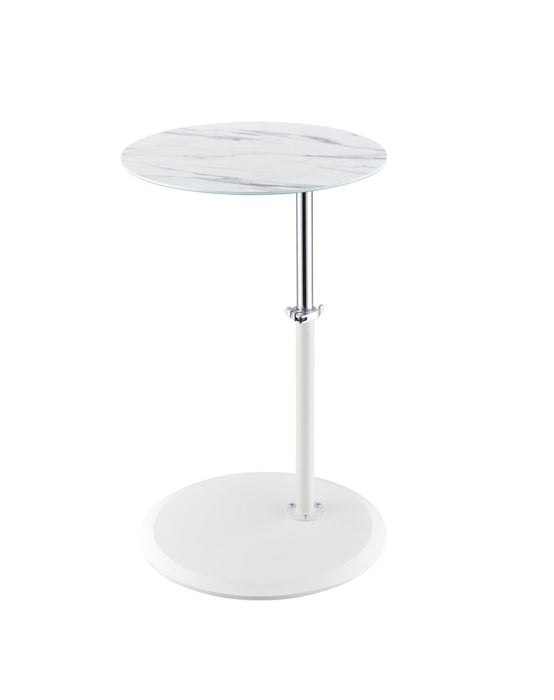 Orbit - 15.5" End Table With Height Adjustable Marble Textured Top