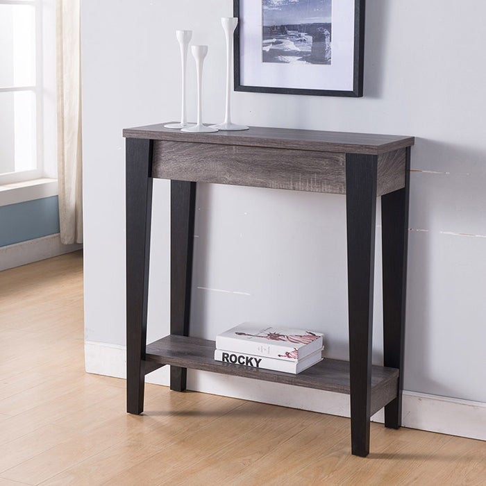 Elegant Console Table - Distressed Grey & Black