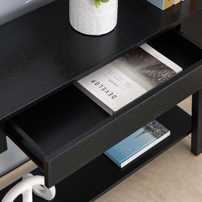 Hallway Console Table With Storage Drawer And Bottom Shelve - Black