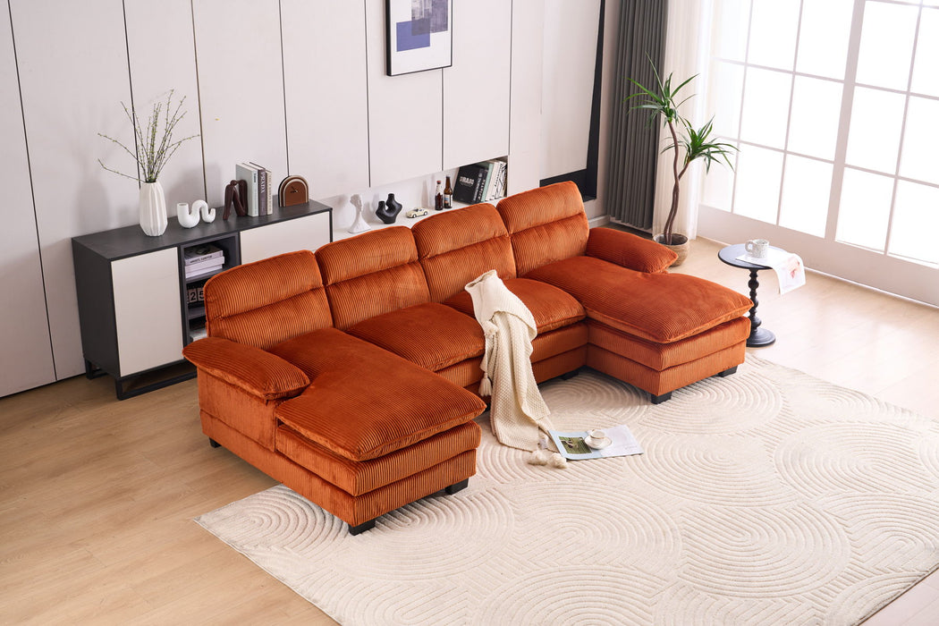 U-Shaped Profile Sofa, Including Two Single Seats And Two Chaise, Modular Sofa, Corduroy Sofa