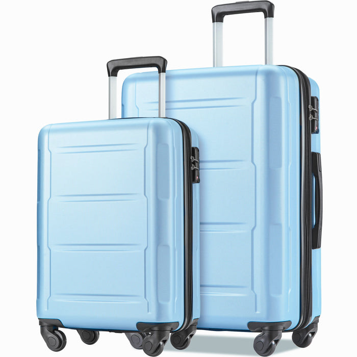 Expanable Spinner Wheel 2 Piece Luggage Set ABS Lightweight Suitcase With Tsa Lock 20" / 28"