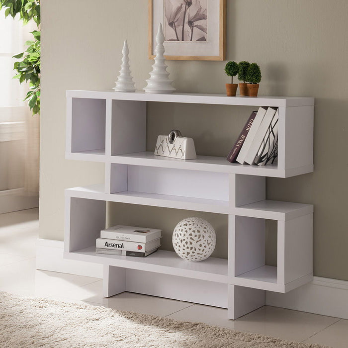 Four Compartment Modern Display Cabinet - White