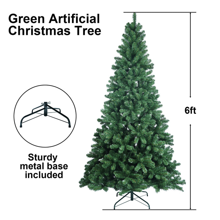 6FT Modern PVC Christmas Tree - Green