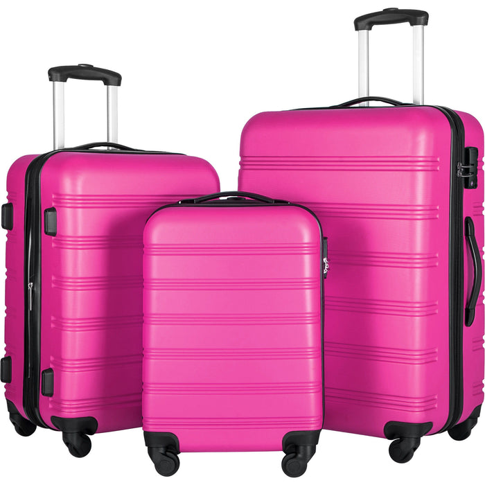 3 Piece Luggage Set Hardside Spinner Suitcase With Tsa Lock 20" 24" 28" Available