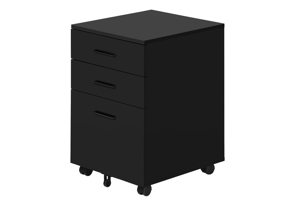 File Cabinet, Rolling Mobile, Storage Drawers, Printer Stand, Office, Work, Contemporary, Modern - Black