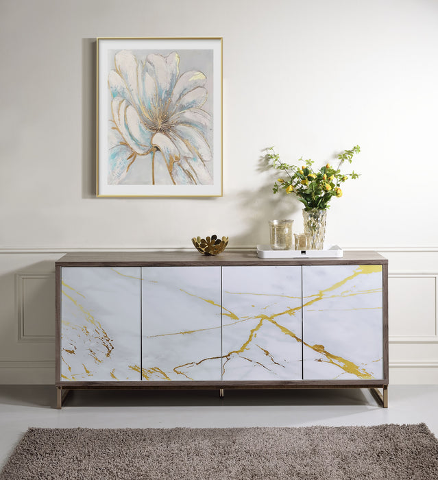 Paavan - Console Cabinet - White / ChampagneChampagne