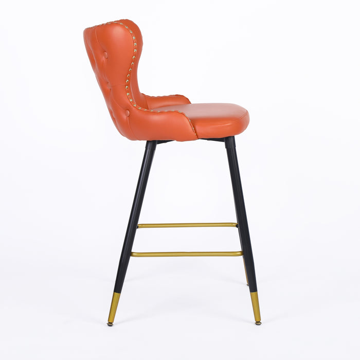 Counter Height Barstools with Backs (Orange, Set of 2)