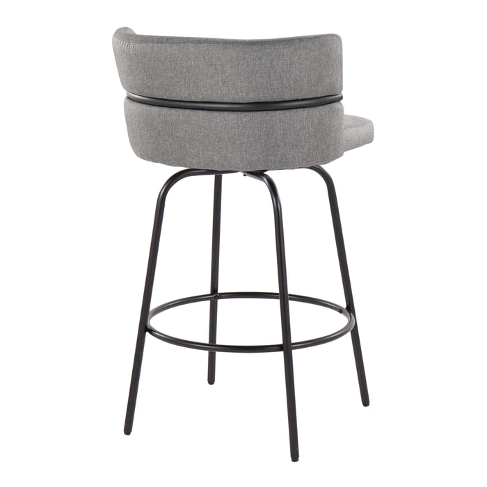 Cinch - Contemporary Fixed Height Counter Stool With Swivel And Round Footrest (Set of 2)