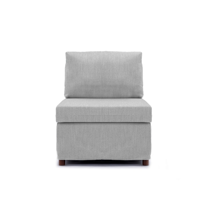 Modern Fabric Linen Middle Module For Modular Sofa Sectional Sofa Couch Accent Armless Chair, Cushion Covers Removable And Washable