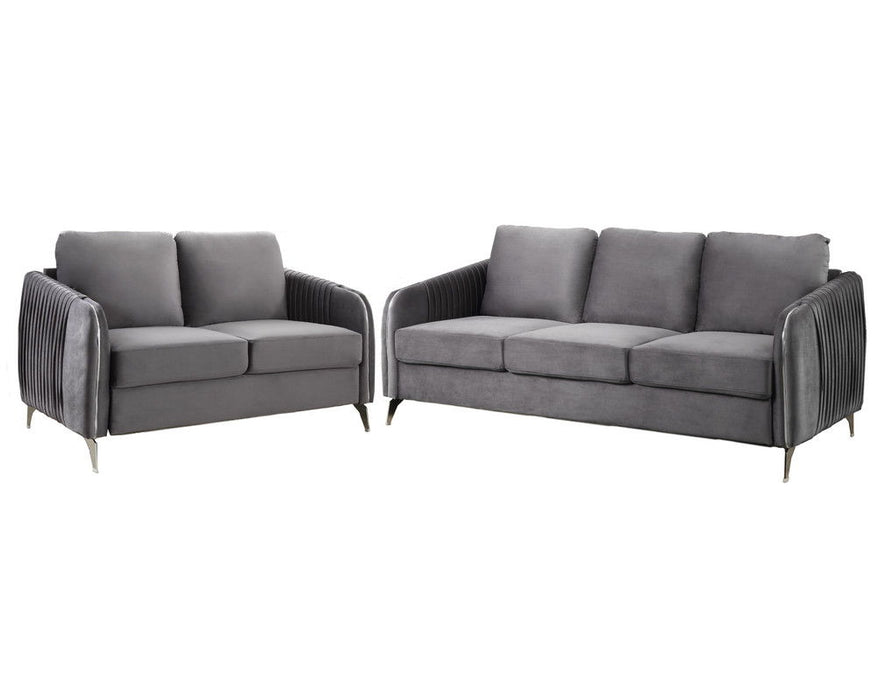 Hathaway - Velvet Fabric Sofa, Loveseat Living Room (Set of 2)