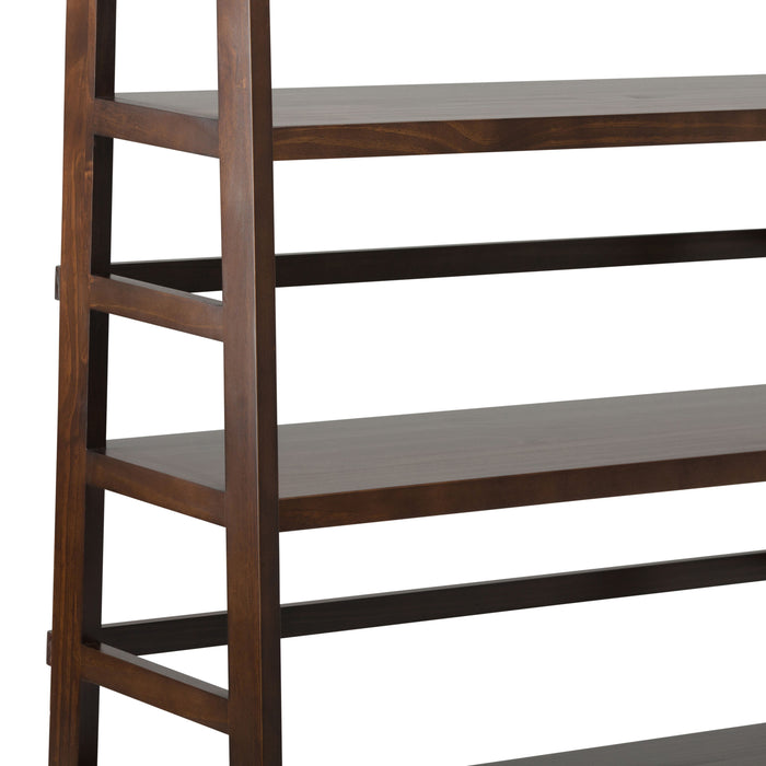 Acadian - Wide Ladder Shelf Bookcase - Brunette Brown