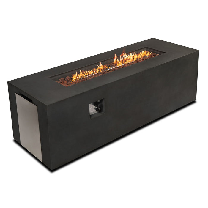 Dark Grey 70" Concrete Large Fire Pit Table - Dark Grey