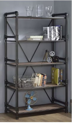 Caitlin - Bookshelf - Rustic Oak Black