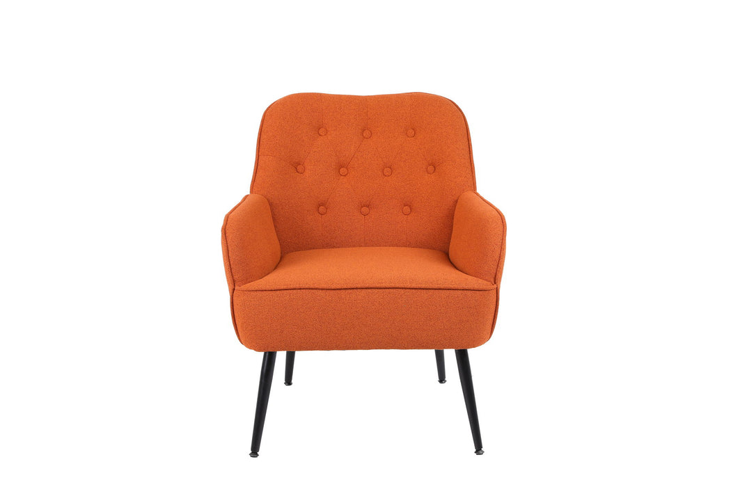 Modern Mid-Century Chair Linen Sherpa Armchair