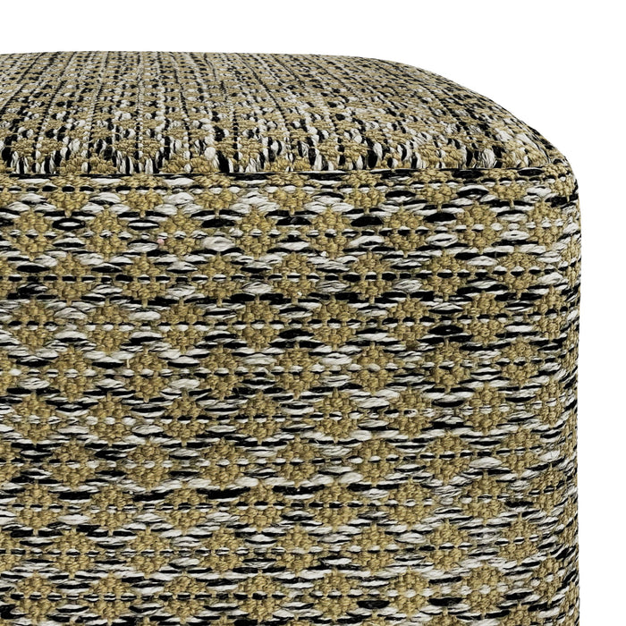 Janelle - Square Woven Outdoor / Indoor Pouf - Multi Color