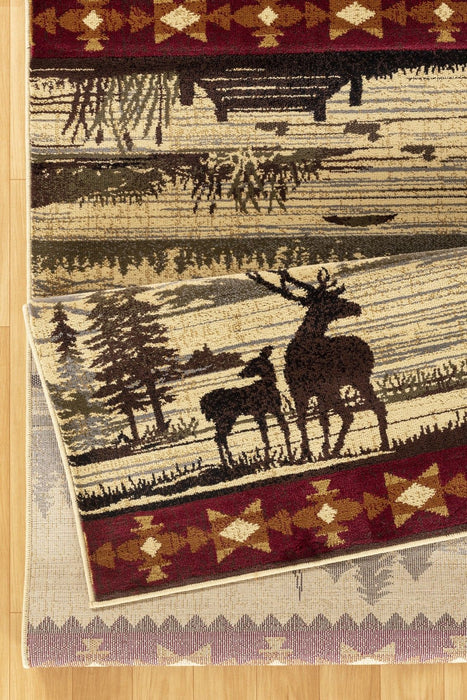 Nature's Nest - GC_CBL3005 Multi 5' x 7' Lodge Area Rug