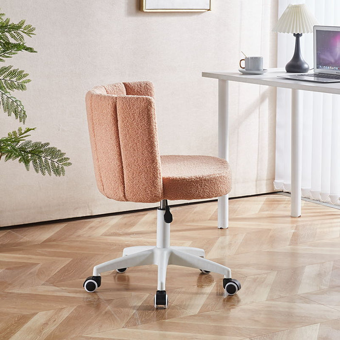 Home Office Chair, Fluffy Fuzzy Comfortable Makeup Vanity Chair, Swivel Desk Chair Height Adjustable Dressing Chair For Bedroom