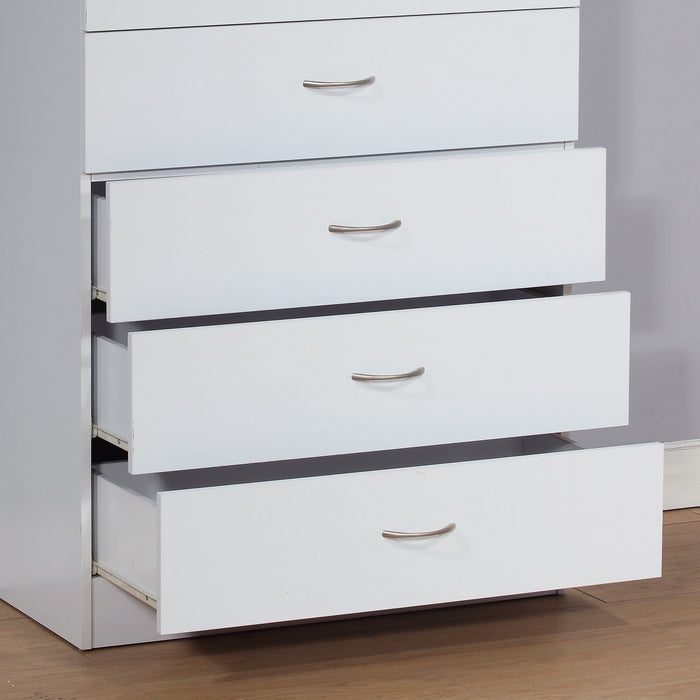 5 Drawer Chest With Lockable Top Drawer - White