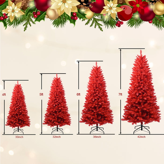 4FT PVC Christmas Tree - Red