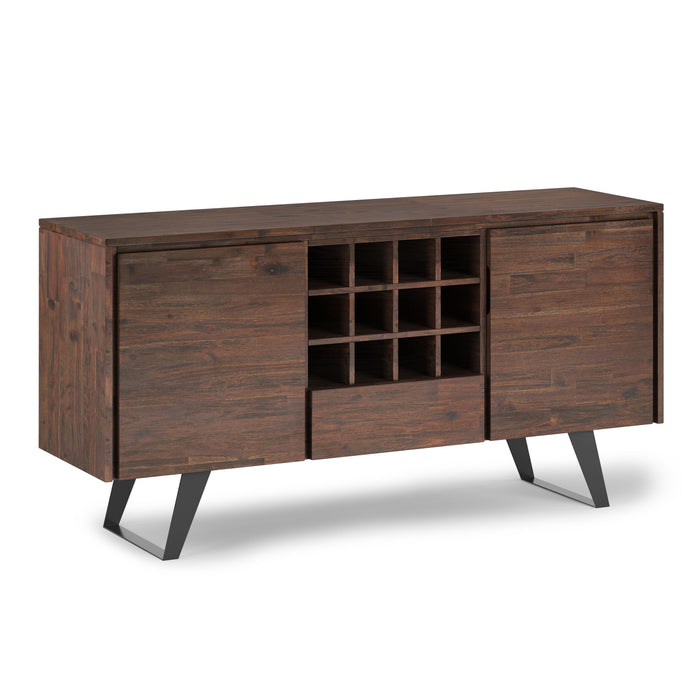 Lowry - Sideboard Buffet with Wine Rack - Distressed Charcoal Brown