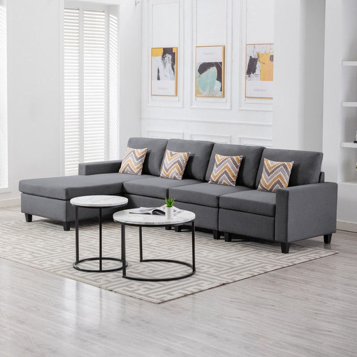 Nolan - 4 Piece Reversible Sectional Sofa Chaise With Interchangeable Legs