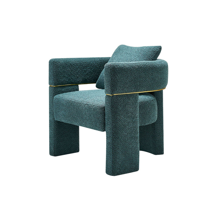 Wide Boucle Upholstered Accent Chair