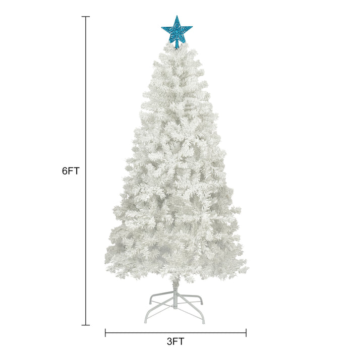 6ft PVC Christmas Tree with LED Lights - White