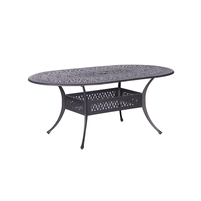 Oval Aluminum Dining Set With Cushions