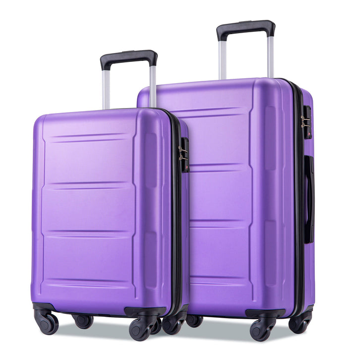 Expanable Spinner Wheel 2 Piece Luggage Set ABS Lightweight Suitcase With Tsa Lock 20" / 24"