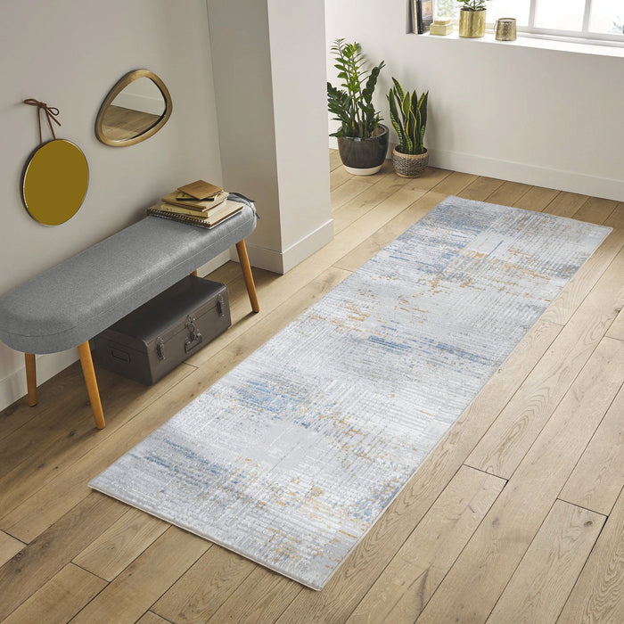 Nova - 2'7" X 7' Area Rug - Multi / Light Gray