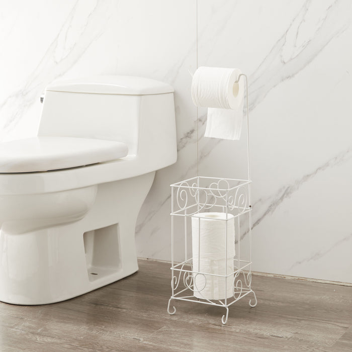 Metal Frame Toilet Paper Holder Stand