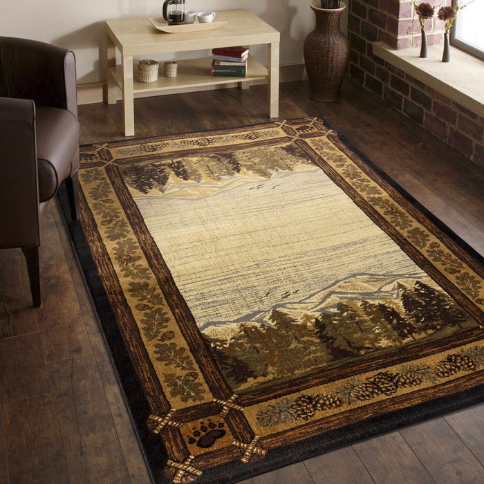 Nature's Nest - GC_CBL3009 Multi 5' x 7' Lodge Area Rug