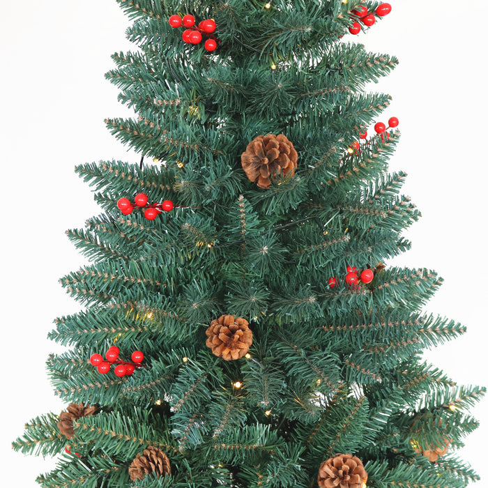 7.5ft Christmas Tree with foldable metal stand - Green