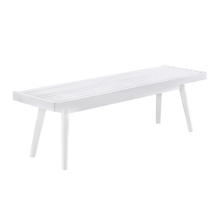 Larwich - Solid Wood Slatted Bench - White