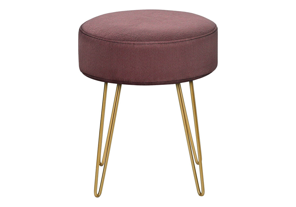 Ottoman, Pouf, Footrest, Foot Stool, Round Gold Metal Legs, Contemporary, Modern