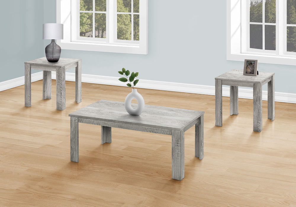 Table Set, Coffee, End, Side, Accent, Living Room Transitional (Set of 3) - Gray